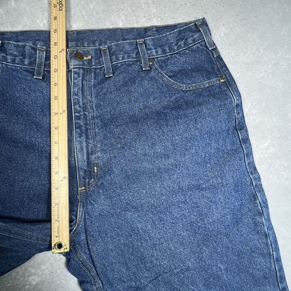 Carhartt Jeans Relaxed Fit Men’s Size 44X 32 Dark Blue Denim Straight Leg Baggy - Picture 5 of 13
